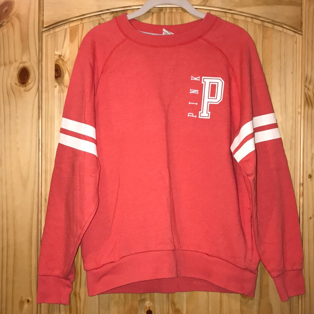 VS PINK red orange slouchy sweatshirt